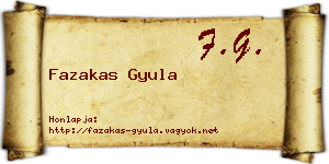 Fazakas Gyula névjegykártya